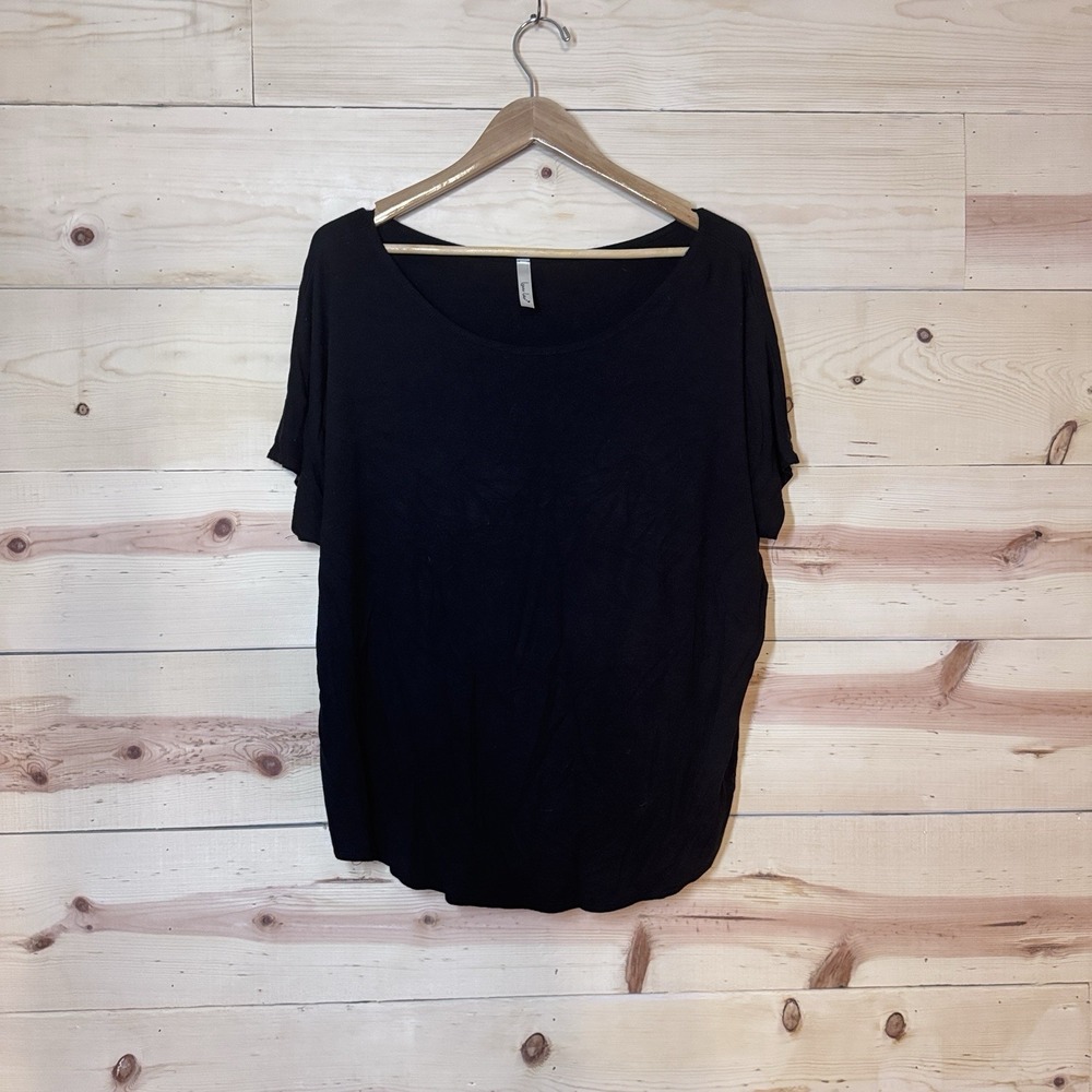 Joah Brown Live In Slouchy Tee 2XL Black Curved Hem